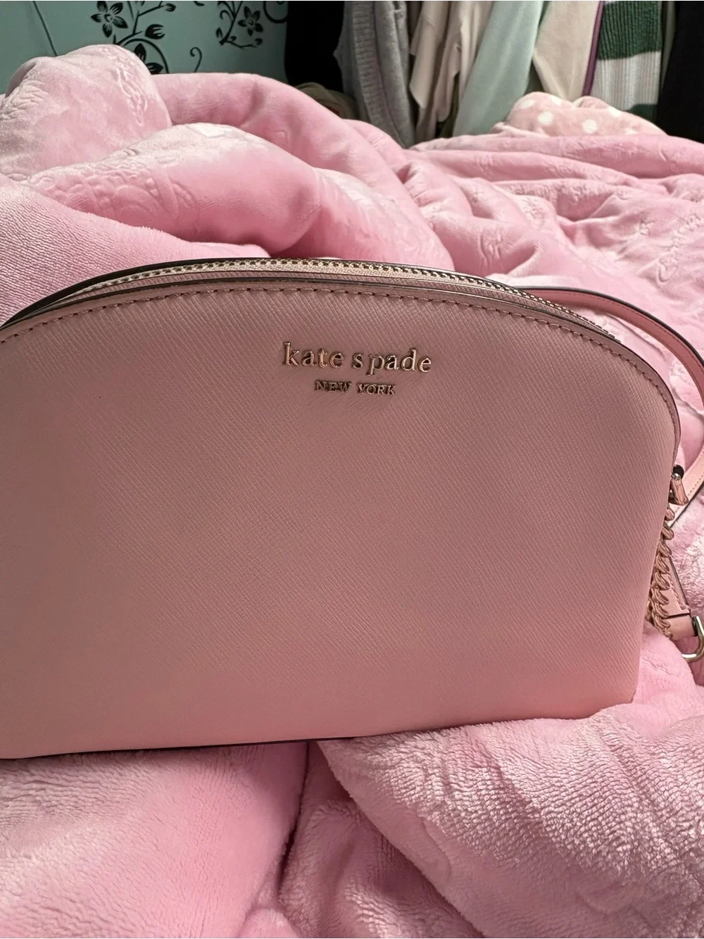 kate spade Pink Saffiano Dome Crossbody